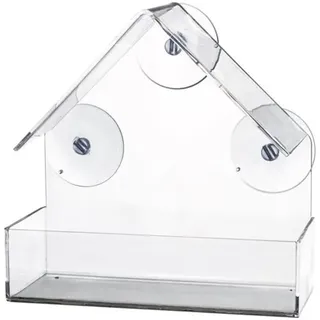 Trixie Vogelfutterspender für Fensterscheibe, Kunststoff, 225 ml/ 15 × 15 × 6 cm, transparent