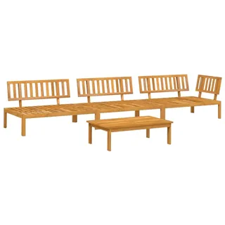 vidaXL 4-tlg. Garten-Sofagarnitur aus Paletten Massivholz Akazie - Braun