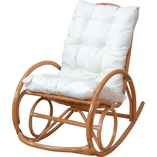 Schaukelsessel, gelb (honigfarben), B:62cm H:97cm T:118cm, Bezug 100% Polyester, HOFMANN LIVING AND MORE, Sessel, Schaukelsessel, Handgeflochten