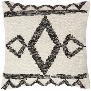 Homescapes Kelim-Kissen Koba 45/45 cm , Schwarz , Textil , Ethno , Füllung: Polyester , Quadratisch , 45x45 cm , Heimtextilien, Wohntextilien, Kissen, Zierkissen