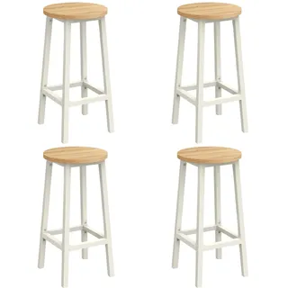 VASAGLE Barhocker, 2er Set, Barstühle, Küchenstühle mit Metallgestell, einfache Montage, 65 cm hoch, mit Fußstütze, für Küche, Wohnzimmer, Esszimmer, eichenbeige-weiß LBC032W09