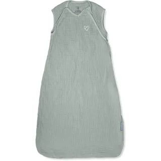 Ingenuity SwaddleMe Musselin Schlafsack Baby 1.5 TOG, Größe 3-18 Monate, 100% Baumwolle, Extra-langer Reißverschluss - Moss