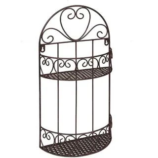 Ambiente Haus Wandregal rund 50 x 27 x 12 cm Braun