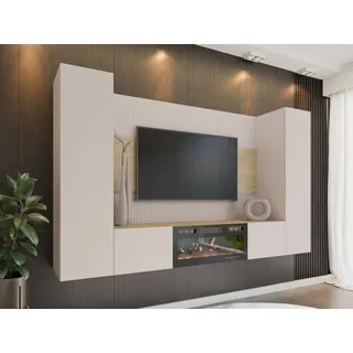 Mirjan24 Wohnwand Deromi V, mit Kamin,