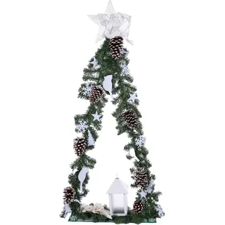 Dekobaum, weiß, B:20cm H:127cm, Kunststoff, MYFLAIR MÖBEL & ACCESSOIRES, Dekofiguren, Dekobaum, Weihnachtsdeko mit 70 warmweißen LED's, Höhe ca. 127 cm