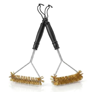 Zweiteiliges Set GrillbüRste Messing,MessingbüRste Grill ReinigungsbüRste,GrillbüRste FüR Gussrost,Grillrost BüRste,Geeignet FüR Gusseisengrills,Gasgrills,Holzkohlegrills Und Gusseisengrills.