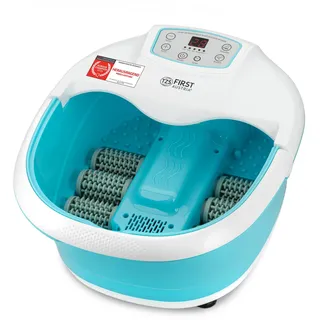 TZS First Austria - Fußsprudelbad Fußmassagegerät 450W mit 3 Programmen & 6 Massagerollen - Fußbad mit Vibrations- & Luftblasenmassage, Infrarot- & Heizfunktion - Elektrische Fußbadewanne mit Timer