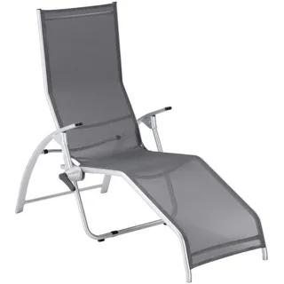 Kettler Bäderliege , Anthrazit, Silberfarben , Metall, Textil , 67x42x176 cm , Made in Germany , wetterbeständig, UV-beständig, klappbar, stufenlos verstellbar , Gartenmöbel, Gartenliegen, Relaxliegen