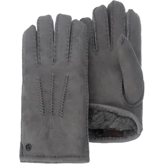 Lederhandschuhe PEARLWOOD "NORTH", Herren, Gr. 9.5, grau, Schafsleder, unifarben, Handschuhe Lederhandschuhe, warm gefüttert, Ziernähte, Temperaturregulierend