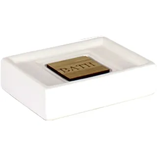Douceur d'Intérieur Seifenschale, Keramik + Bambus, Natur, 11,4 x 8,7 x 2,5 cm