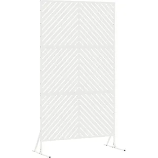 vidaXL Sichtschutz 100 x 50 x 180 cm Stahl Weiß - Weiß