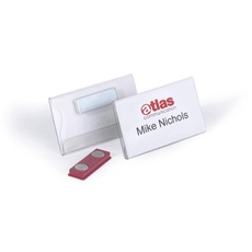 Bild Click Fold Namensschild mit Magnet, transparent, 40x75mm, 25er-Pack (811619)