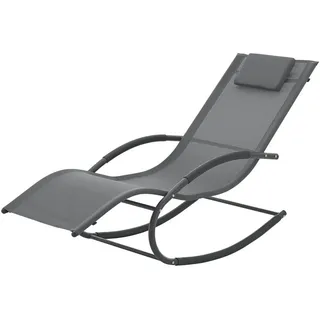 [en.casa] Schaukelliege Tarent 174 x 63 x 88 cm Dunkelgrau