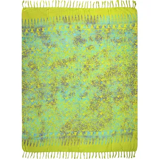 Wogeka Sarong – Blickdichtes luftiges Strandtuch in Grün Blau für Damen & Herren als Pareo Wickelrock Cover Up Strandkleid Wrap für den Strand 34