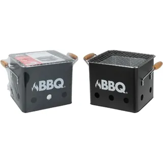 van der Meulen Grill Mini Holzkohle schwarz kompakt 18x15x15 cm - Schwarz