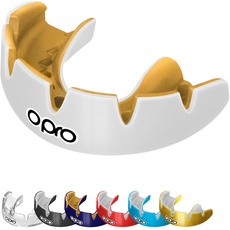 OPRO Instant Custom-Fit Zahnspangen-Mundschutz, Zahnarzt-Mundschutz mit revolutionärem Passformkäfig, ultimativem Komfort, Schutz und Passform, Zahnspangen-Zahnschutz für Rugby, Boxen, MMA (Weiß)