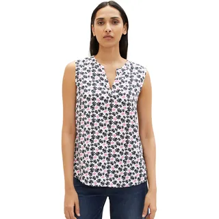 TOM TAILOR Damen 1037428 Bluse, 32813 - Offwhite Round Leaf Design, 40