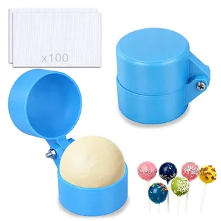 2er Set Cake Pop Formen mit 100 Stäbchen, 3D Gedruckte Runde Backformen für Cake Pops, DIY Dessert Maker für Zuhause, Hochzeit und Geburtstagsparty