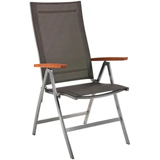Gartenklappsessel , Silberfarben, Taupe , Holz , Teakholz , massiv , eckig , 60x112x73 cm , klappbar, wetterbeständig, UV-beständig , Gartenmöbel, Gartensessel, Gartenklappstühle
