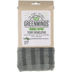 Sorbo Greenminds Frottee-Reinigungstücher, hergestellt aus Bio-Baumwolle. Diese Packung mit 2 Tüchern ist perfekt für die Küchenreinigung, 100 % biologisch und maschinenwaschbar bis 60 Grad