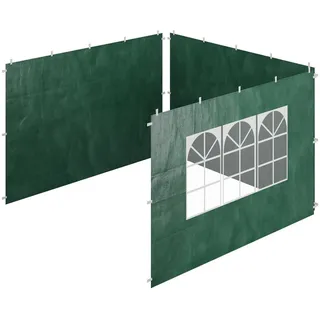 Relaxdays Seitenteile für Pavillon 3er Set 2 x 3 m Wasserdicht Grün
