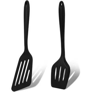 Vicloon Pfannenwender,2 Stück Silikon Geschlitzt Pfannenwender,Hitzebeständiger Silikon Spatel BPA Frei,Antihaft Spachtel zum Kochen,Silikon küchenhelfer