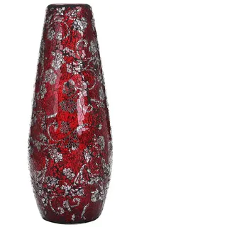 London Boutique Vasen für Blumen, handgefertigt, dekorativ, Mosaik, Glitzer-Vase, funkelndes Glas, Geschenk, Kugelform, rote Rose