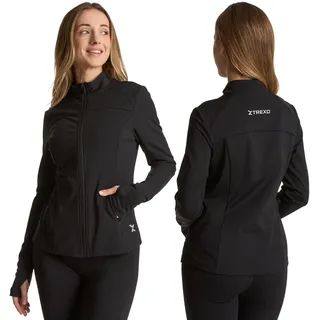 XTREXO Damen Trainingsjacke Trexi Blouse – Leichte, elastische Sportjacke mit Daumenlöchern & Reißverschluss, atmungsaktiv (DE/NL/SE/PL, Alphanumerisch, S, Regular, Regular)