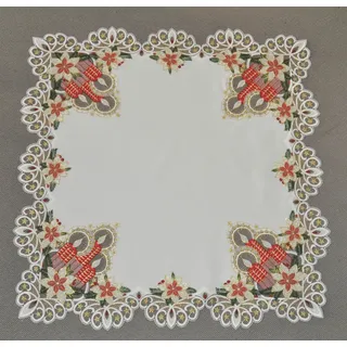 Stickereien Plauen Mitteldecke Tischdecke Kerzenschein 80 x 80 cm bunt