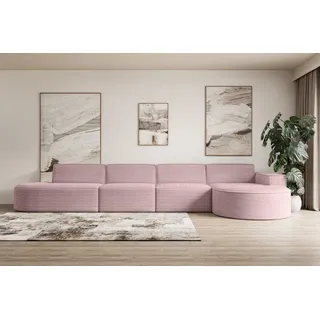 altdecor Ecksofa in L-Form MARI-L3 - 413x171x79,5 cm Rosa - Corner Sofa Bett Eckcouch Couch Wohnlandschaft Cauchsofa - Rosa