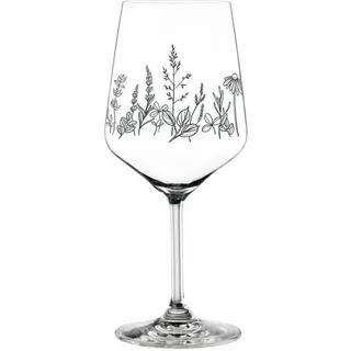 Nachtmann Tattoo Wein/Spritzglas Botanical Black, 2er Set, Weinglas, Longdrinkglas, Kristallglas, 630 ml, 105723 - Schwarz