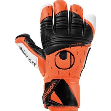 Bild Soft Resist+ Torwarthandschuhe Gloves für Erwachsene und Kinder Fußball Soccer Football - geeignet für jeden Untergrund - Fluo orange/weiß/schwarz 9.5