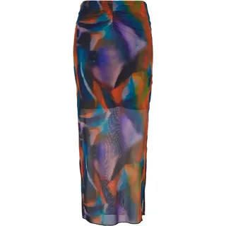 URBAN CLASSICS Aop Mesh Tube Hoch Taillierter Midi-rock - Multicolor Reflection - S