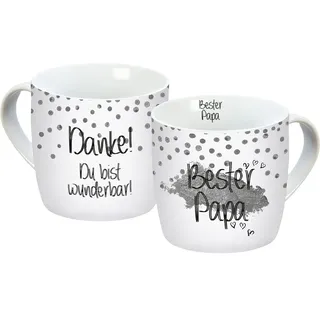 Gedalabels Tasse Bester Papa 0,3 l Silber 2 St.