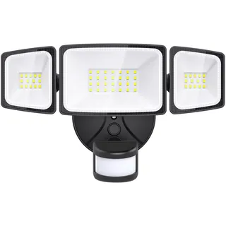 Onforu LED Strahler mit Bewegungsmelder Außen 42W, 3900 LM LED Fluter Außen, Aussenleuchte mit verstellbaren 3 Köpfe, 6500 Kaltweiß Scheinwerfer, IP65 Wasserdicht Flutlicht für Garage, Garten