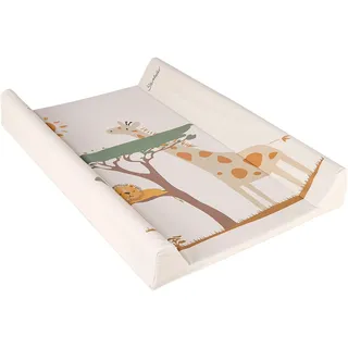 Sterntaler Wickelauflage Safari - Babywickelauflage - pflegeleichtes und abwaschbares Obermaterial - Wickelunterlage mit Druckmotiv Giraffe und Löwe - gepolstert für maximalen Komfort, ecru