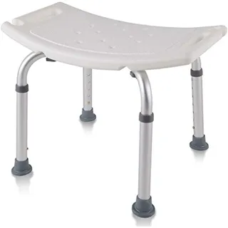 AUFUN Duschhocker Duschstuhl 38-53cm Höhenverstellbar Duschhocker Anti-Rutsch Badsitz Duschhilfe Duschsitz aus Alu und Kunststoff für Alter, Schwangere