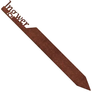 EXTRAVAGANT® Gartenstecker „Ingwer“ Gemüsestecker Gemüseschilder Gemüse Metall Stahl Rost Edelrost wetterfest für Garten Beet Pflanzenschilder Pflanzenstecker Gartenschilder Gartendeko Roststecker