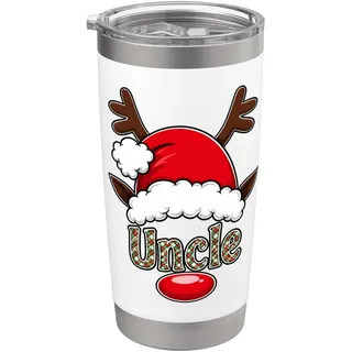 Rentier Weihnachtsmannmütze Onkel Weihnachten Familie Matching Doppelwandiger Edelstahl-Thermobecher