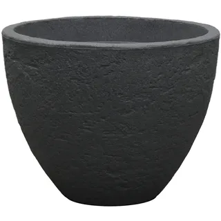Dehner Pflanztopf Stone, Ø 50 cm, Höhe ca. 39 cm, Kunststoff, anthrazit