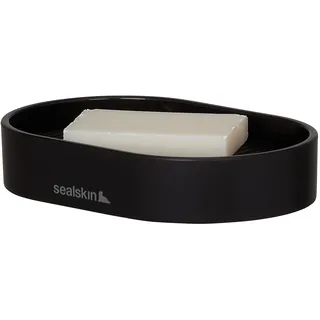 Sealskin Brave Seifenschale, Kunststoff, mit herausnehmbarer Einlage zum einfachen Reinigen, Farbe: Schwarz