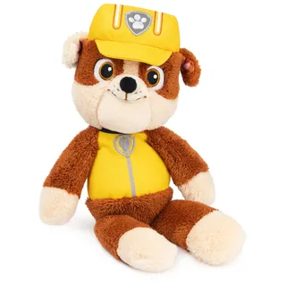 GUND PAW Patrol Schlenkerplüsch Rubble, 30 cm - hochwertiges Plüschtier aus weichem Velours-Frottee mit gestickten Augen, original im Look der TV-Serie, für Kinder ab 1 Jahr