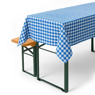 texpot Landhaus Tischdecken 110 x 260 cm blau-weiß kariert 5mm Karo aus 100% Baumwolle