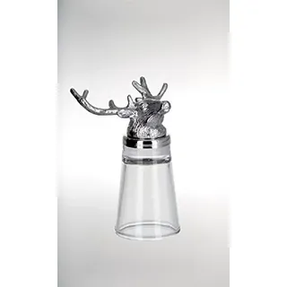 SILBERKANNE Schnapsglas Hirschkopf H 10,0 cm 4,5 cm. 4 cl Edelstahl