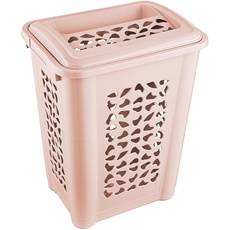Bild Wäschebox mit Einwurfschlitz und aufklappbarem Deckel, Luftdurchlässig, 60 l, Per, Nordic Pink