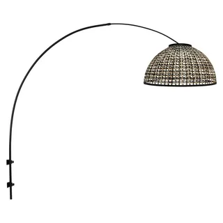 Steinhauer - wandleuchte - Sparkled Light - schwarz - bambus metall - bogenlampe - E27 - 4407ZW - Schwarz