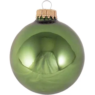 Weihnachtsbaumkugel KREBS GLAS LAUSCHA "CBK70060, Weihnachtsdeko, Christbaumschmuck, Christbaumkugeln Glas", grün, Ø:7cm, Glas, Weihnachtsbaumkugeln, Weihnachtsbaumkugel, aus Glas