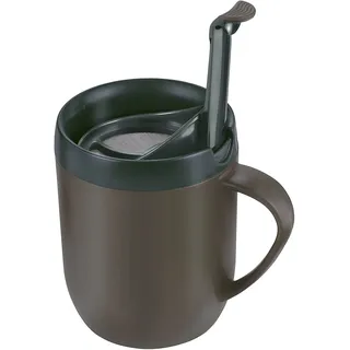 Zyliss E990001 Hot Mug Kaffeebecher, Plastik/Silikon, Grau, Thermobecher, Isoliert Reise Kaffeebecher, Filter Für Gemahlenen Kaffee, Mit Deckel, Camping Cup, Spülmaschinenfest