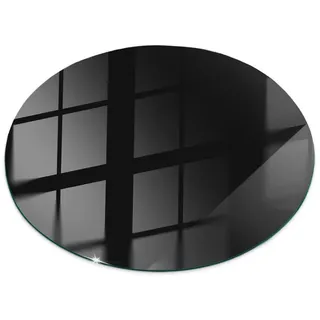 Tulup Tischplatte Ø90 cm Glatte Schwarze Oberfläche Rund , Glas , 90x90x0.4 cm , Esszimmer, Esstische, Tischsysteme