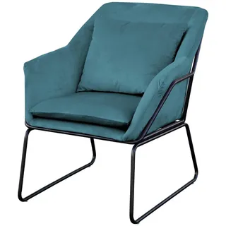 Svita Loungesessel Josie Samt Petrol , Blau , Textil , 68x82x64 cm , Wohnzimmer, Sessel, Polstersessel
